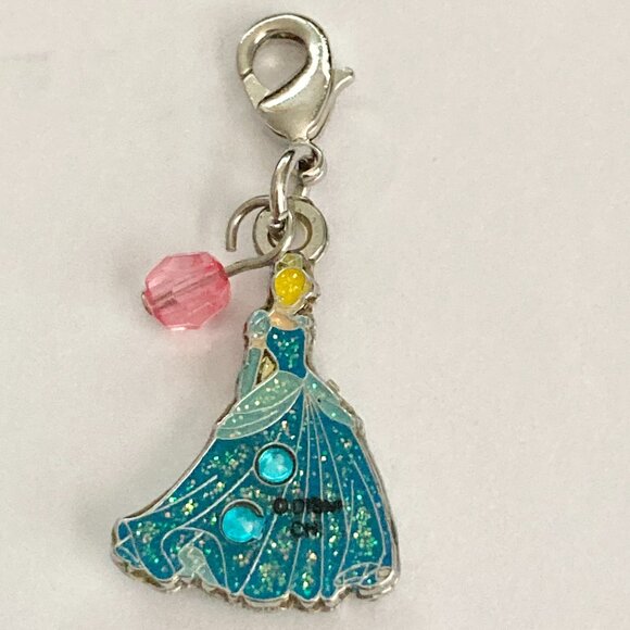 Vintage Disney Cinderella Clip On Charm Princess Zipper Pull Purse Signed Bead - Picture 9 of 10